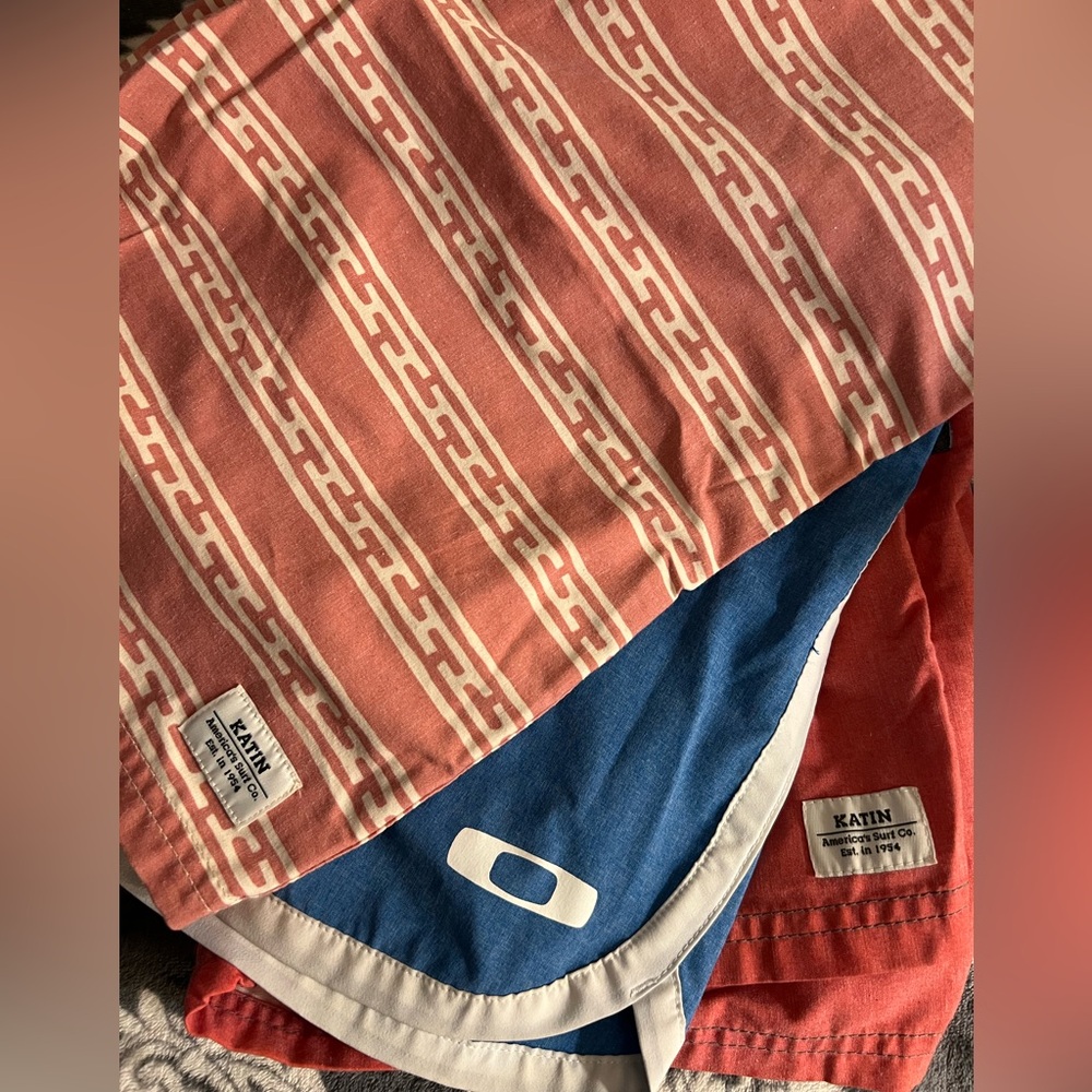 OAKLEY AND KATIN Bundle‎ of three Men's Two-Tone Swim  Boardshorts
